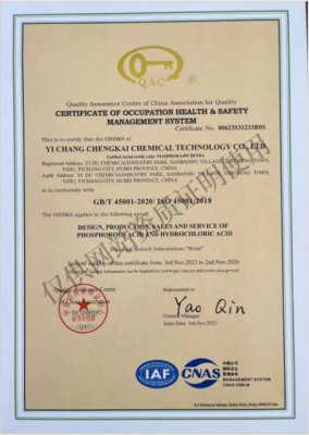 職業(yè)健康安全管理體系認(rèn)證證書(shū)-英